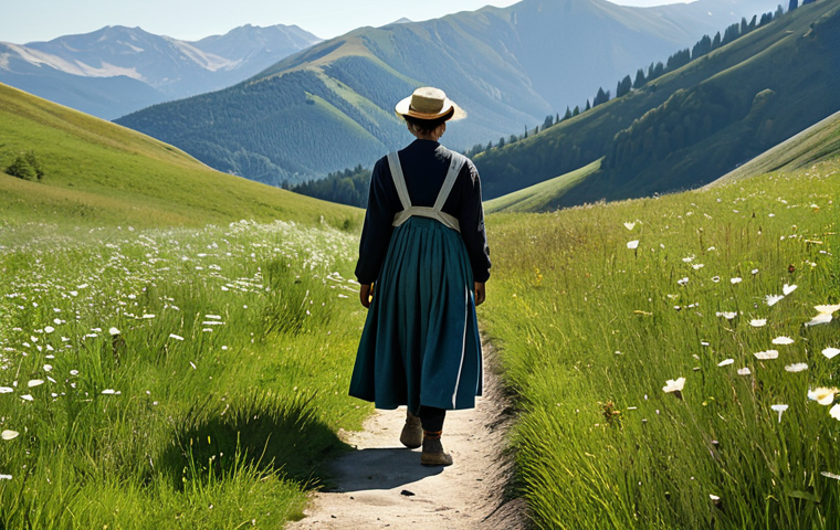 성지 순례의 의미와 인기 코스 - Tranquility**

A lone female pilgrim in professional hiking attire, fully clothed, walking a quiet p...
