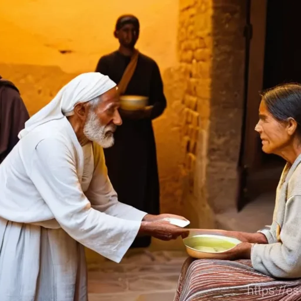 가톨릭 병원의 역사 - **Prompt:** A serene and humble early Christian "xenodochium" (house of hospitality) in the 4th cent...