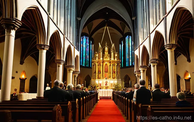 라틴어 미사와 현지어 미사의 차이 - **Prompt 1: The Solemnity of the Tridentine Mass**
    "A majestic wide-angle shot inside a grand, a...